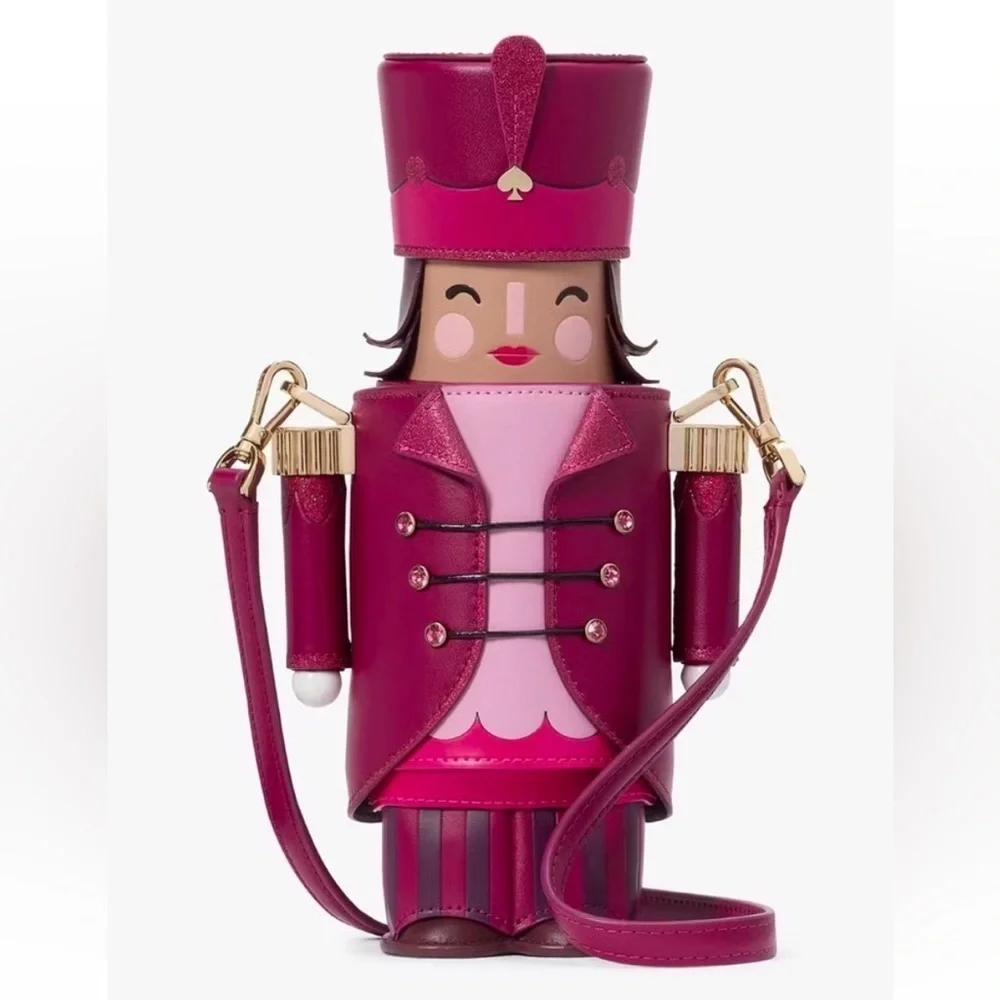 Kate Spade Oh What Fun 3D Nutcracker Crossbody Bag Novelty Christmas Fuchsia NWT